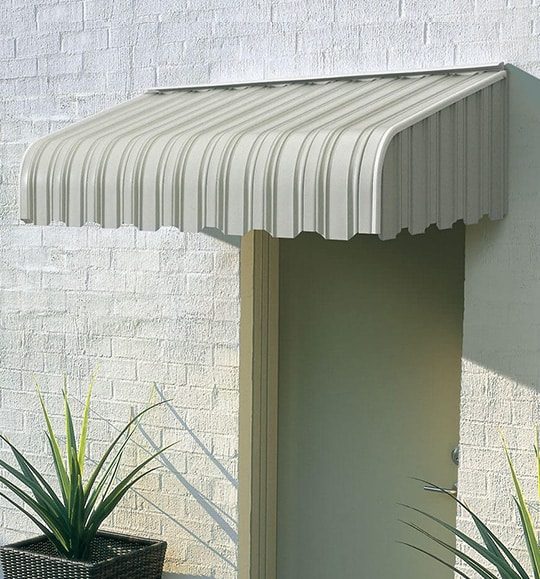 Vertical Stripe Awning Above the Front Door — Budget Screens & Awnings in Lismore, NSW